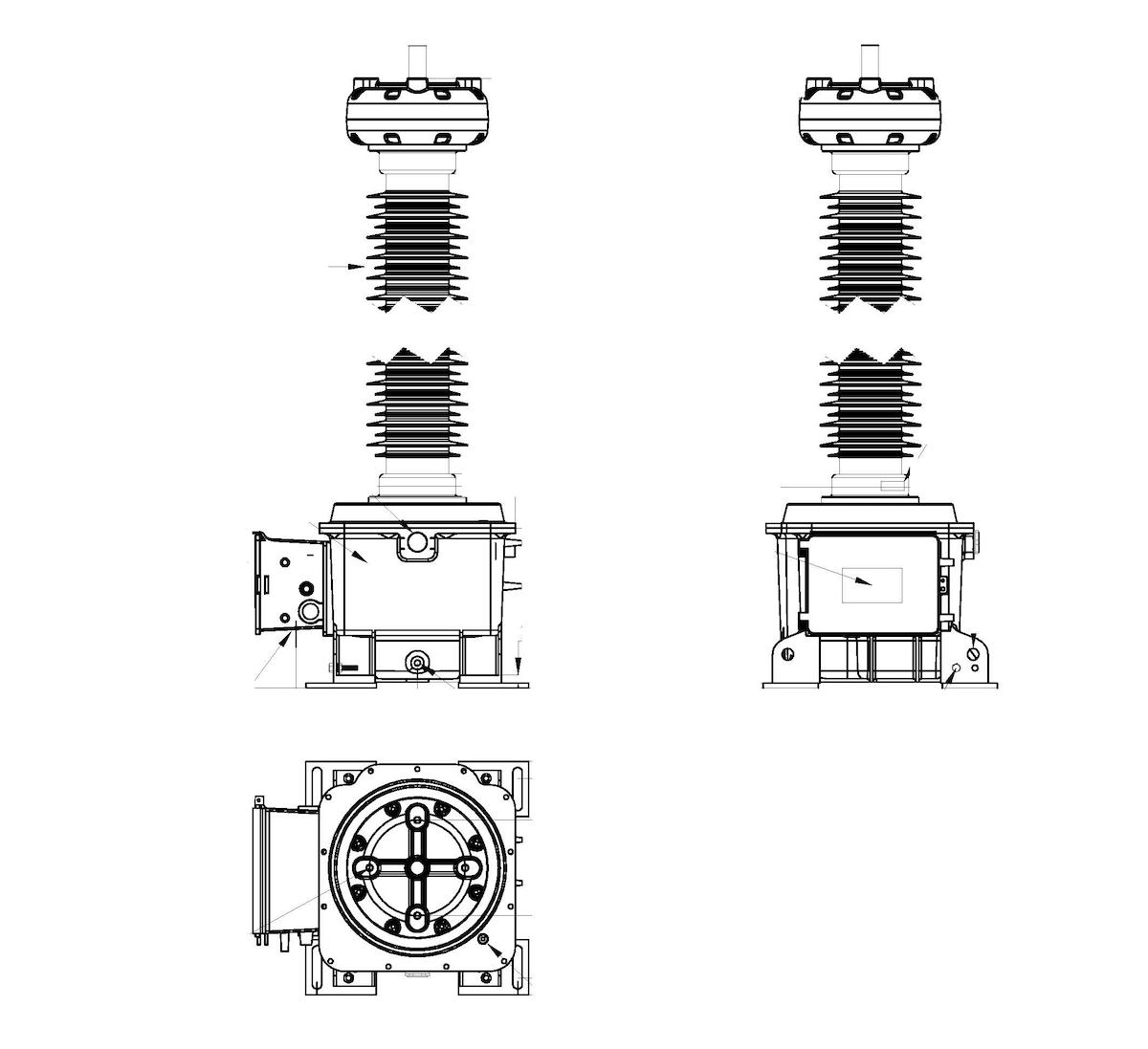 Disegno di Componenti Trasformatori AT Tesla